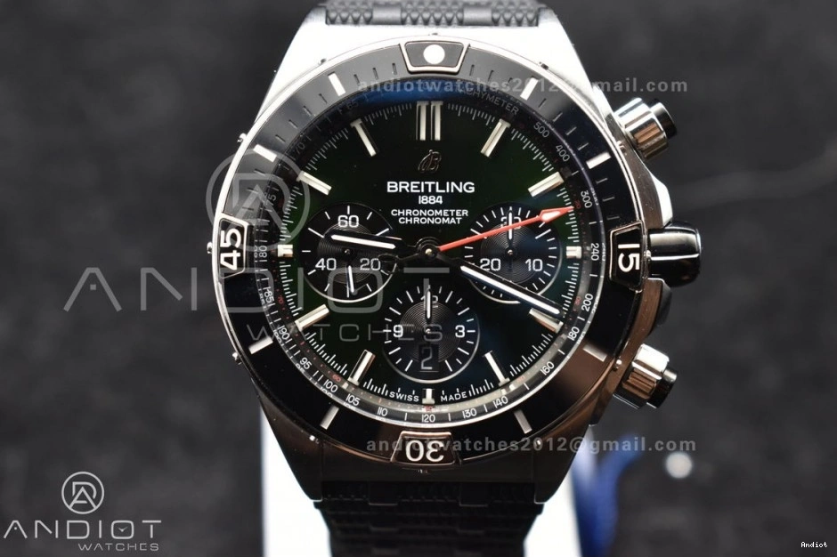 Dial Best 44mm Edition Green On B01 BLSF Robber Chronomat Bracelet 1:1 SS A7750 0113